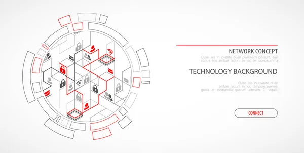 Nätverk Konceptet Isometrisk Tema För Ditt Företag Vektorillustration — Stock vektor