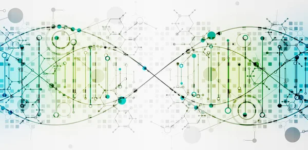 Научный Шаблон Обои Баннер Молекулами Днк Векторная Иллюстрация — стоковый вектор