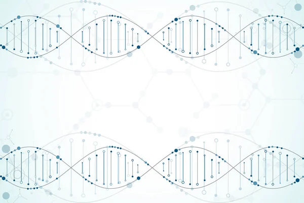 Modelo Ciência Papel Parede Banner Com Moléculas Dna Ilustração Vetorial —  Vetores de Stock