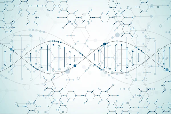 Bilim Şablonu Duvar Kağıdı Dna Moleküllü Pankart Vektör Illüstrasyonu — Stok Vektör