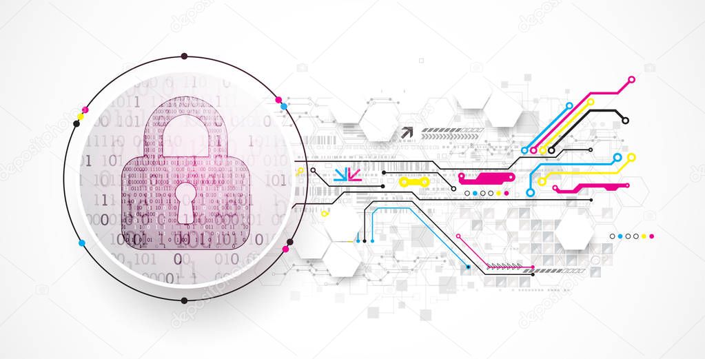 Protection concept. Protect mechanism, system privacy. Vector illustration