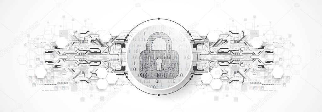 Protection concept. Protect mechanism, system privacy. Vector illustration