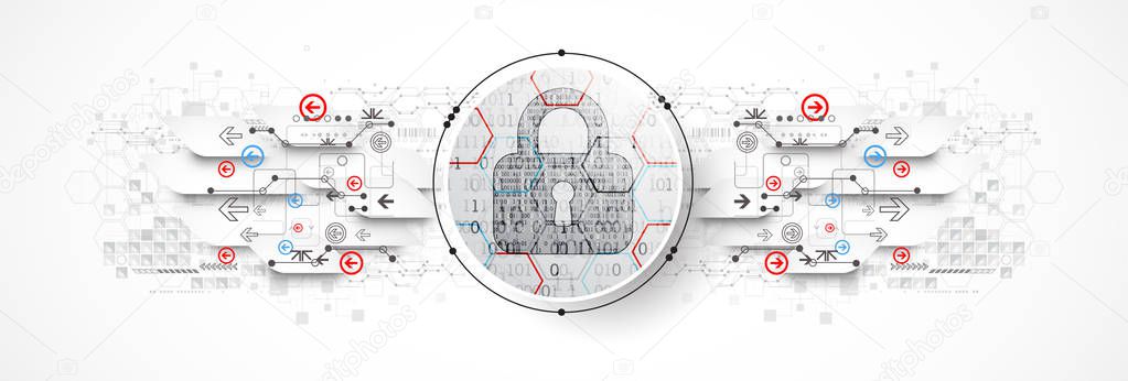 Protection mechanism, system privacy (GDPR). Vector illustration