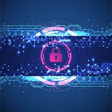 Koruma konsepti. Koruma mekanizması, sistem gizliliği. Vektör illüstrasyonu