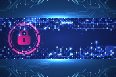 Koruma konsepti. Koruma mekanizması, sistem gizliliği. Vektör illüstrasyonu