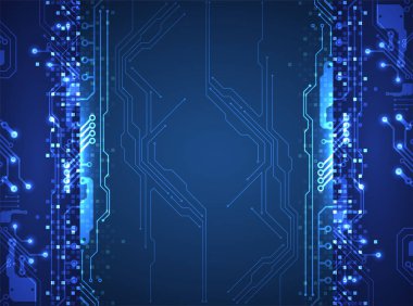 Vektör çizimi, yüksek teknoloji dijital teknoloji ve mühendislik teması