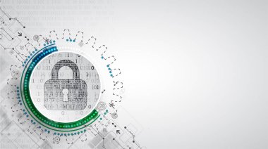 Koruma konsepti. Koruma mekanizması, sistem gizliliği. Vektör illüstrasyonu