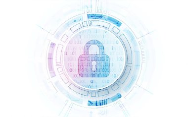 Koruma konsepti. Koruma mekanizması, sistem gizliliği. Vektör illüstrasyonu