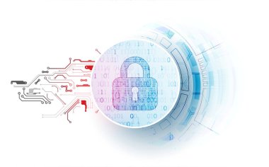 Koruma konsepti. Koruma mekanizması, sistem gizliliği. Vektör illüstrasyonu