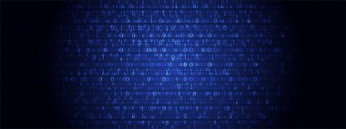 Teknolojik altyapı. İkili bilgisayar kodu. Vektör çizim.