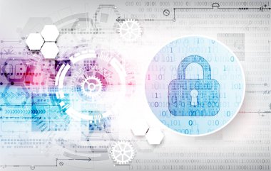 Koruma konsepti. Koruma mekanizması, sistem gizliliği. Vektör illüstrasyonu