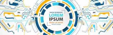 Vektör çizimi, yüksek teknoloji dijital teknoloji ve mühendislik teması