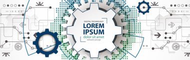 Vektör çizimi, yüksek teknoloji dijital teknoloji ve mühendislik teması