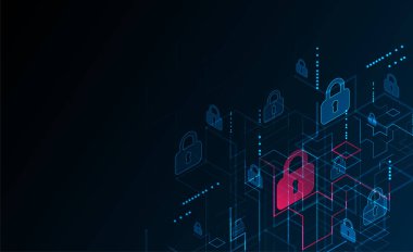 Koruma mekanizması, sistem gizlilik. Vektör çizim