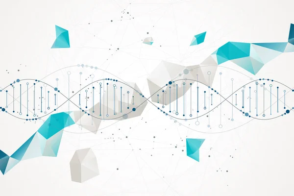 Bilim Şablonu Duvar Kağıdı Dna Moleküllü Pankart Vektör Illüstrasyonu — Stok Vektör