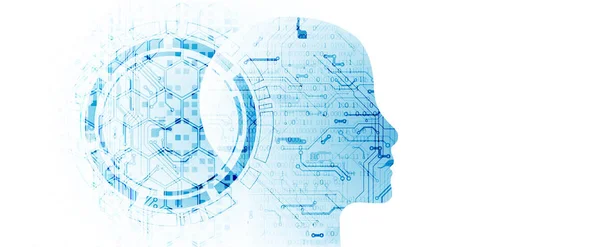 Conceito Inteligência Artificial Antecedentes Tecnológicos Ilustração Ciência Vetorial —  Vetores de Stock