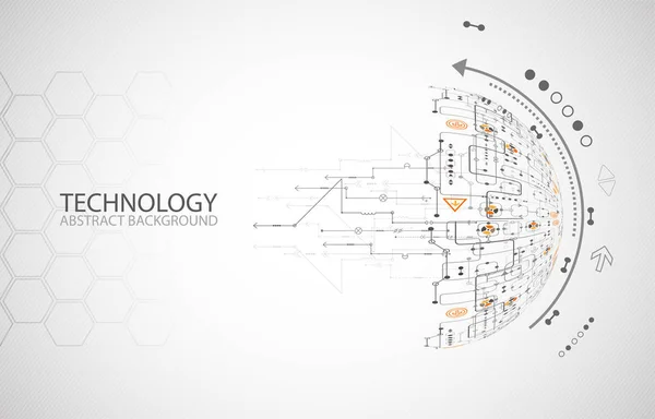 抽象技术半领域背景 全球网络概念 — 图库矢量图片