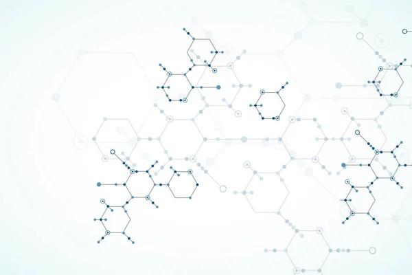 Technologie Abstraite Fond Hexagonal Structure Connexion Style Scientifique Vectoriel — Image vectorielle