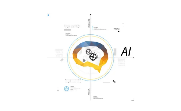 Begreppet Artificiell Intelligens Teknisk Bakgrund Vektor Vetenskap Illustration — Stock vektor