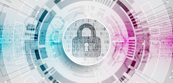 Концепция защиты. Защитить механизм, конфиденциальность системы. Векторная иллюстрация
