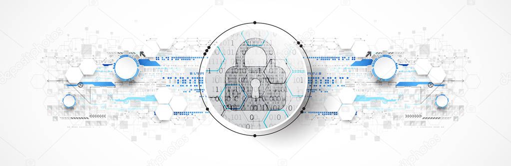 Protection mechanism, system privacy (GDPR). Vector illustration