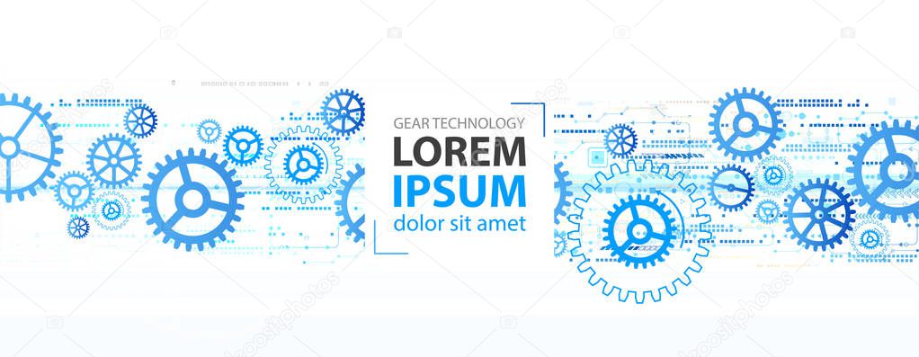 Abstract technological background with various cogwheels. Vector illustration.