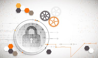 Koruma konsepti. Koruma mekanizması, sistem gizliliği. Vektör illüstrasyonu