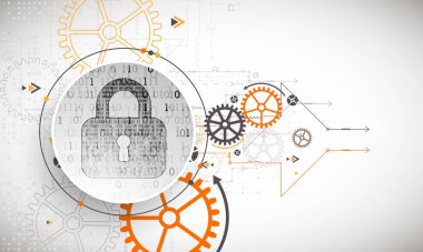 Koruma konsepti. Koruma mekanizması, sistem gizliliği. Vektör illüstrasyonu