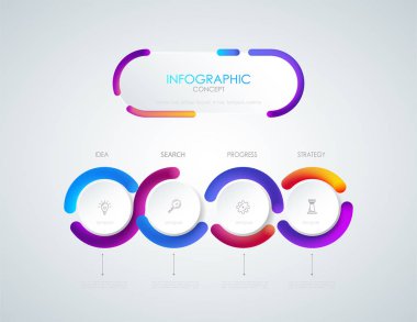 Vektör Infographic şablonu. İş kavramı ile seçme hakkı. Vektör çizim.