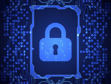 Koruma konsepti. Koruma mekanizması, sistem gizliliği. Vektör illüstrasyonu