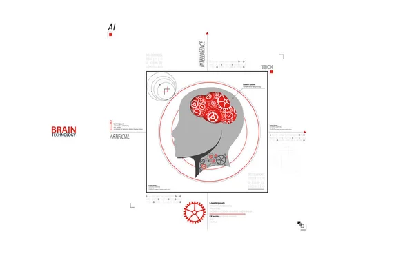 Concetto Intelligenza Artificiale Contesto Tecnologico Illustrazione Della Scienza Vettoriale — Vettoriale Stock