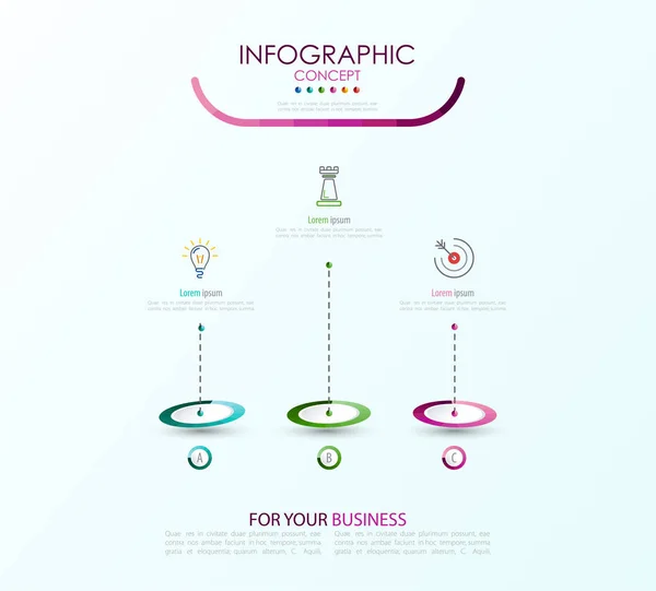 Plantilla Infografía Vectorial Concepto Negocio Con Opciones Ilustración Vectorial — Vector de stock