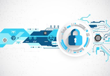 Koruma konsepti. Koruma mekanizması, sistem gizliliği. Vektör illüstrasyonu