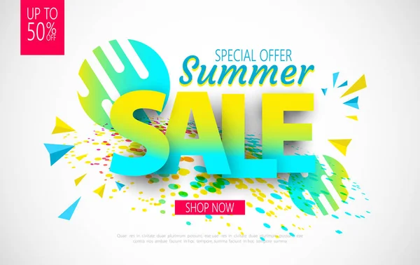 Summer Sale Banner Design Your Business Векторная Иллюстрация — стоковый вектор