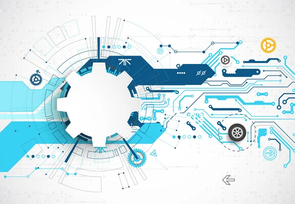 Illustrazione Vettoriale Tecnologia Digitale Tech Tema Ingegneristico — Vettoriale Stock