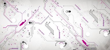 Soyut teknoloji kavramı. Devre kartı, yüksek bilgisayar rengi 