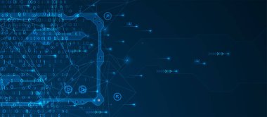 Teknoloji arka planı. Büyük veri konsepti. İkili bilgisayar kodu.  