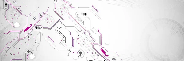 Concepto de tecnología abstracta. Placa de circuito, alto color de la computadora — Archivo Imágenes Vectoriales