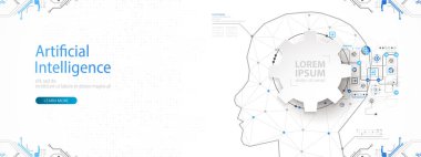 Yapay zeka (Ai) ve büyük veri kavramı. Makine siber