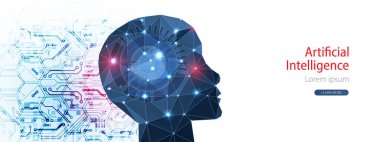 Yapay Zeka kavramı. Yaratıcı beyin kavramı backgro