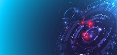 Soyut teknoloji kavramı. Devre kartı, yüksek bilgisayar rengi 