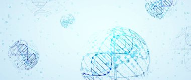 Bilim şablon, duvar kağıdı veya afiş bir Dna molekülleri ile. Vect