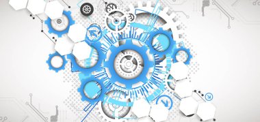 Çeşitli cogwheels ile soyut teknolojik arka plan. Vektör