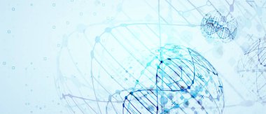 Bilim şablon, duvar kağıdı veya afiş bir Dna molekülleri ile. Vect