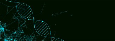 Bilim şablon, duvar kağıdı veya afiş bir Dna molekülleri ile. Vect