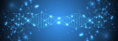 Bilim şablon, duvar kağıdı veya afiş bir Dna molekülleri ile. Vect