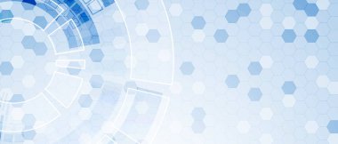 Tasarım çalışmaları için soyut mavi altıgen fütüristik arkaplan.