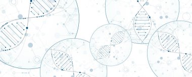 Bilim şablon, duvar kağıdı veya afiş bir Dna molekülleri ile. Vect