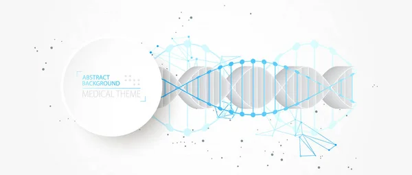 Bilim şablonu, 3d Dna molekülleriyle soyut arka plan. V — Stok Vektör