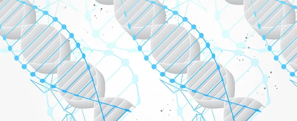 Bilim şablonu, 3d Dna molekülleriyle soyut arka plan. V — Stok Vektör